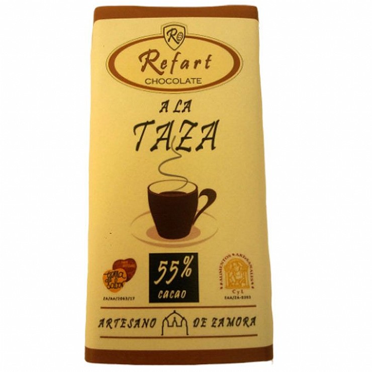 Tableta de chocolate a la taza con un 55- cacao-