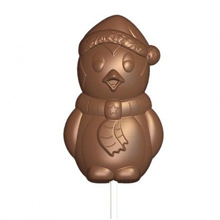 Piruleta de chocolate pingüino